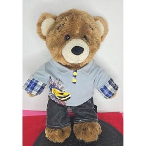 Build A Bear Retired Bearemy W Jeans & Layerd Car Shirt Missing Manufacturer Tag